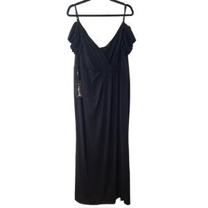 Ever Pretty Black Maxi Dress with Silver Sparkles Size 3X